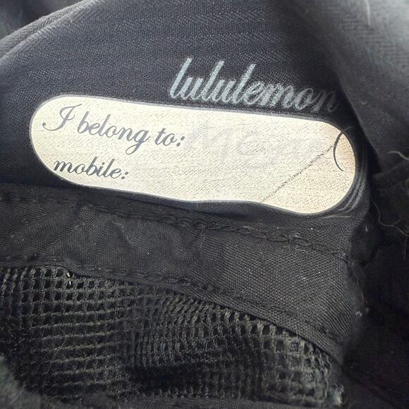 Lululemon Womens Logo Print Active Running Adjustable Zip Pocket Black Cap Hat - Picture 7 of 7